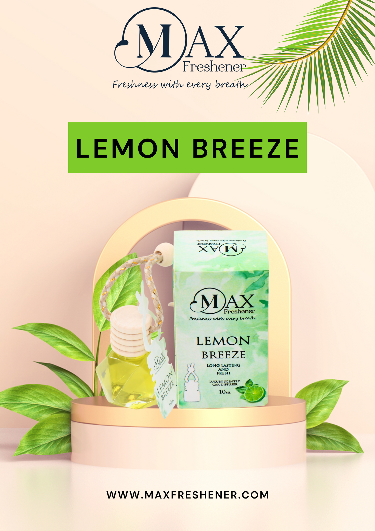 Lemon Breeze Car Freshener | Zesty Citrus Scent for Freshness